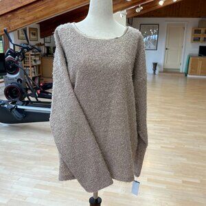 Dkny Rose Gold Silver Accented Sweater with Satin Trim. NWT Size Large